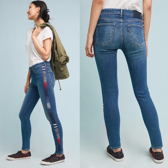 Levi’s 721 High Rise Embroidered Skinny Jeans 28 - Picture 2 of 13